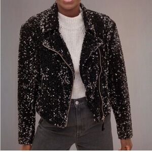 NWOT Maeve Anthropologie Sequin Jacket XS